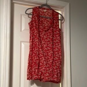 EUC Layla 100% cotton red floral print dress